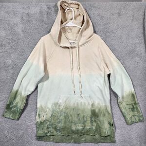 Young Fabulous & Broke Hoodie Size Medium Green Tan Tie Dye Terry‎ Cloth
